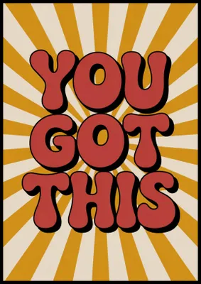 Produktbild von Poster 70x100cm Motivationsaffirmation Retro Vintage Für das Wohnzimmer You Got This