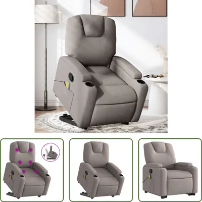 Produktbild von The Living Store Massagesessel mit Aufstehhilfe Taupe Stoff