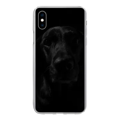Produktbild von MuchoWow® Handyhülle Schutzhülle Hülle für iPhone Xs Hund - Haustier - Schwarz Silikon Softcase Handy Hülle - Handytasche