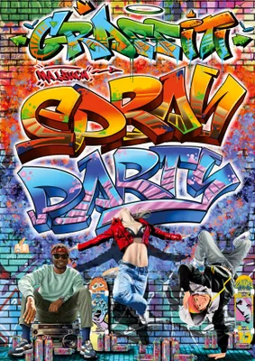 Produktbild von GRAFFITI Malbuch - SPRAY PARTY - für Teenager mit 50 coolen Malvorlagen