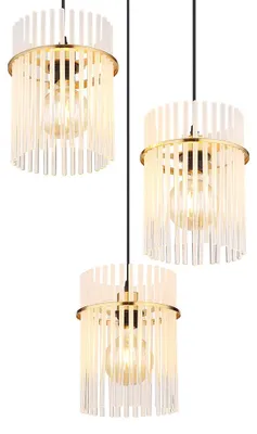 Produktbild von Pendelleuchte, Metall, Gold, Glasstäbe, 3-Flammig