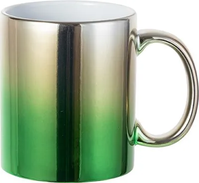Produktbild von Tasse für Sublimation - Green / Silver Chromeffekt - 11oz / 320ml