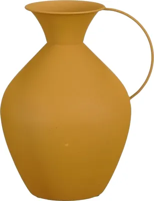 Zdjęcie produktu dla Wazon Mica Decorations Gyge - dł. 30 x szer. 24 x wys. 37 cm - metal - żółty