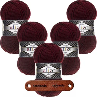 Produktbild von 5 x ALIZE Superlana Midi 57 Bordeaux mit Label