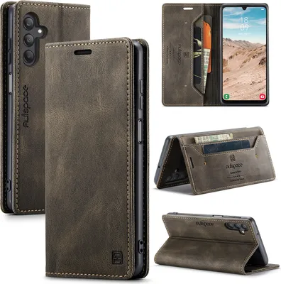 Produktbild von Galaxy A25 Hülle, Retro Kunstledertasche Stand Schutzhülle für Samsung Galaxy A25 Kupfer