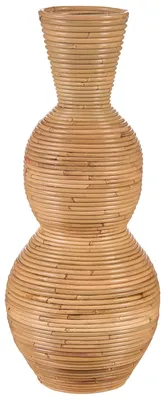Produktbild von BELIANI Dekovase Naturfarben Rattan Geflochten 70 Hoch Doppelbauchige Form Boho Design Ziervase Deko Bodenvase Große Vase mit Schmalem Hals