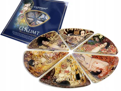Produktbild von Carmani Dekorativer Teller Gustav Klimt Kunst Collage Rund