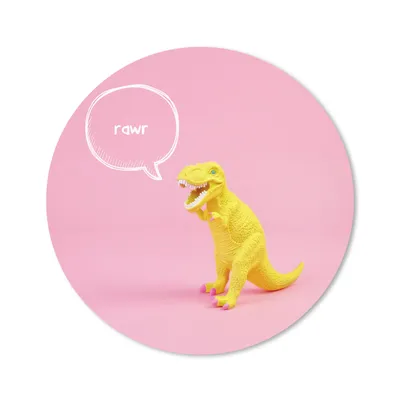 Produktbild von MuchoWow® Mauspad Mousepad Dinosaurier - Gelb - Zitate 40x40 cm - Mousepads - Maus Mat - Pad - Mausunterlage - Schreibtisch Accessoires
