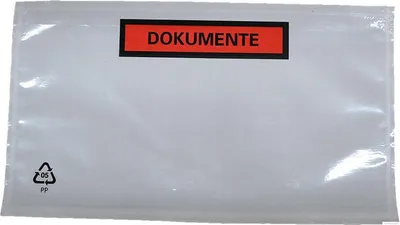 Produktbild von 1000x Dokumententaschen Begleitscheintaschen *Dokumente* DIN Lang 235x130mm