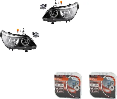 Obrázok produktu pre Johns, svetlomety + Osram Night Breaker Laser vhodné pre BMW radu 5 E60 E61 07/03-03/07 63127165561 63126910777 6910777 7165561 63127165562 6312691077
