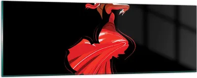 Produktbild von Bilder auf glas - Tanz Tänzer - 90x30cm - Glasbilder - Wandbilder - Bilder - Kunstdruck - zum Aufhängen bereit - Wanddekoration aus Glas - Glas Bilder - Wandbild auf Glas - Einteilig - GAB90x30-4121