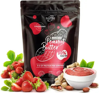 Produktbild von Nustino Erdnussbutter Pulver Sweet Strawberry 400 g – Protein Peanut Butter mit Frucht