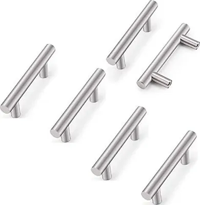 Obrázek produktu pro 6 kusů z nerezové oceli Kuchyňská skříňka rukojeť Vzdálenost otvoru 64 mm T-rukojeť pro dveře skříně Kuchyňské dveře Rukojeť