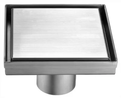 Produktbild von Bodenablauf Edelstahl „Edel" 200 x 200 mm – Duschablauf für bodengleiche Duschen, Komplettset, mit Geruchsverschluss