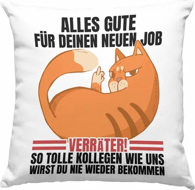 Produktbild von Trendation - Jobwechsel Deko-Kissen mit Füllung 40x40 Geschenk Neuer Job Abschied Abschiedsgeschenk Kollege Kollegin Alles Gute Für Den Neuen Job Lustig (Grau)