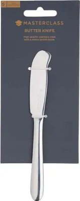 Zdjęcie produktu dla Nóż do masła ze stali nierdzewnej KitchenCraft Masterclass, 16 x 2x 0,5 cm - posrebrzany
