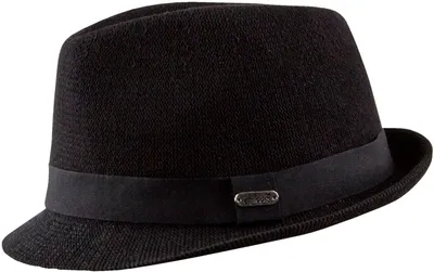 Chillouts knautschbarer verstellbarer Trilby Stoffhut in Strick-Optik in schwarz