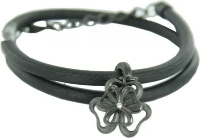 Produktbild von Skagen Damen Armband Leder zweireihig schwarz Blume JBM0019