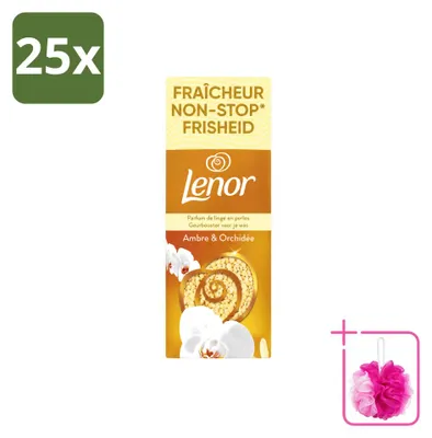 Immagine prodotto di 25 confezioni di Lenor Geurperlen (perle profumate) alla fragranza "Orchidea Dorata" - 570 g - confezione risparmio - 25 pezzi