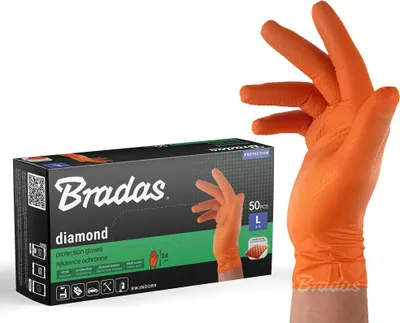 Immagine prodotto di 50 guanti monouso in nitrile DIAMOND arancione XL (9-10)