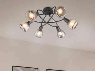 Produktbild von Große ausgefallene LED Deckenlampen für Esstisch & Flur Lampenschirme Glas Ø59cm