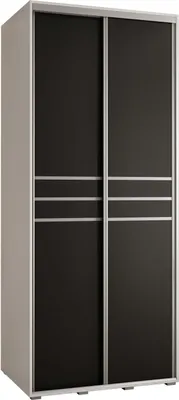 Produktbild von MEBLE KRYSPOL Davos 10 Schrank, zwei Türen - 235,2x110x60 cm - Weiß Schwarz Silber