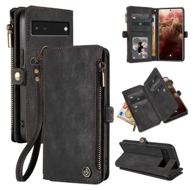 Produktbild von Handy Hülle für Google Pixel 7a Geldbeutel Geldbörse RFID Schutz Klapphülle Cover Schutzhülle Wallet Farbe: Schwarz