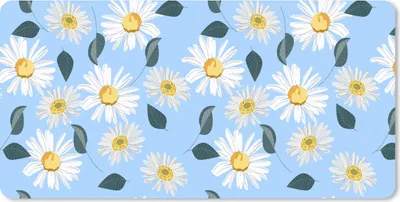 Produktbild von MuchoWow® Mauspad Mousepad Gänseblümchen - Blau - Muster 60x30 cm - Mousepads - Maus Mat - Pad - Mausunterlage - Nachhaltig