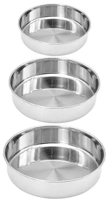 Produktbild von hausleben 3er Set Edelstahl Backformen – Runde Back- & Auflaufformen | Hochwertige Ofenformen für Kuchen, Aufläufe & Gratins | Robust, Rostfrei & Spülmaschinenfest
