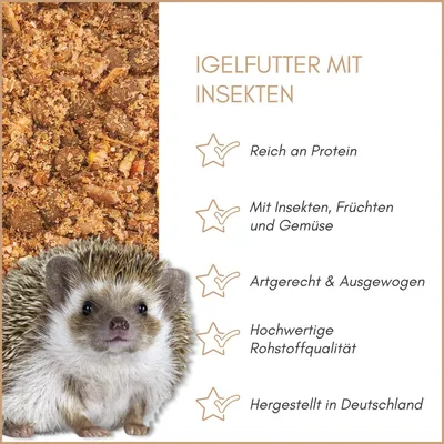 Produktbild von Supravit Igelfutter mit Insekten 1 kg | Artgerechtes Igel Futter mit Mehlwürmer, Krebstiere, Früchte & Gemüse