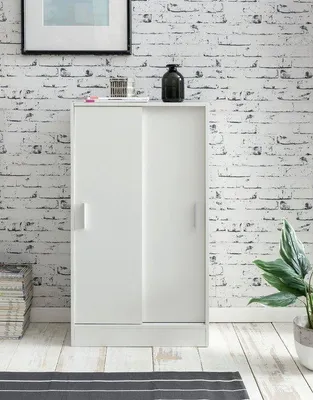 Image de Armoire à dossiers Rootz en bois – Meuble polyvalent au design moderne – Solution de rangement pour le bureau – Commode pour le couloir – Petite armoire de rangement blanche – Blanc – 60 x 107,5 x 28,5 cm