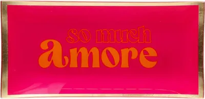 Immagine prodotto di Gift Company Glasteller Love Plates L, So much amore, Dekoteller, Ablage, Glas, Neon Pink, 10 x 21 cm, 1213805082