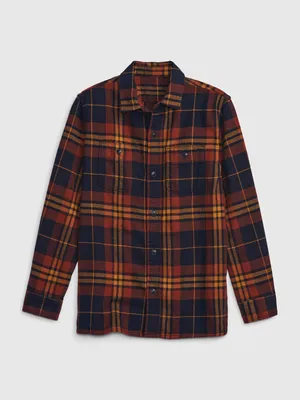 Produktbild von GAP Kinder weiches Flanellhemd kariert XS mit klassischem Kragen und Knopfleiste