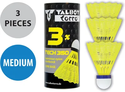 Obrázok produktu pre TALBOT torro 479113 Tech 350 badmintonová loptička, stredná, žlto-modrá