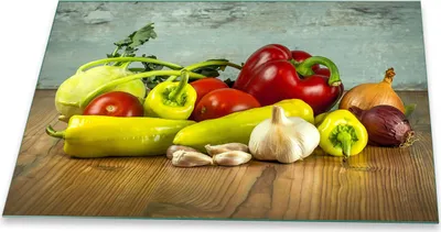 Produktbild von Herdabdeckplatte Glaskeramik 1 Teilig 80x52 Essen Bunt Abdeckung Glas Spritzschutz