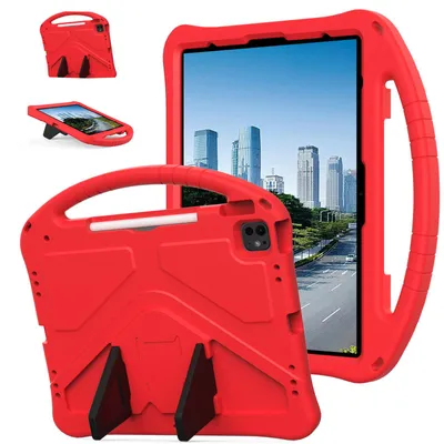 Image de Étui pour iPad Air 11 pouces (2026/2025) M4/M3, en EVA, léger et résistant aux chocs, avec support pliable et poignée. Rouge