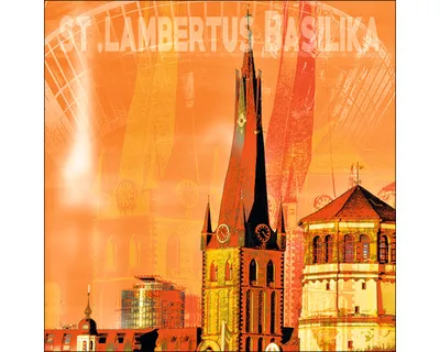Produktbild von Glasbild Düsseldorf St. Lambertus Basilika 20x20 cm