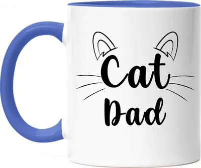 Produktbild von Cat Dad Tasse Blau Katzen-Papa Geschenk Katzenliebhaber Katzenbesitzer Katzen Kätzchen Kaffeetasse