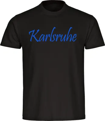 Produktbild von multifanshop Kinder T-Shirt - Karlsruhe - Schriftzug, schwarz, Größe 128