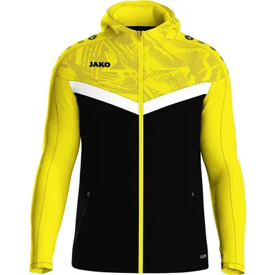 Produktbild von JAKO Kinder Kapuzenjacke Iconic, Farbe:schwarz/soft yellow, Größe:128