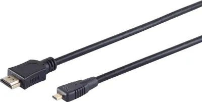 Productafbeelding van HDMI > Micro HDMI (straight-straight) 1 meter, 3D, Ethernet, 4K, zwart