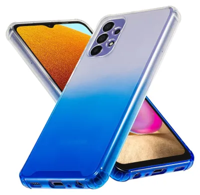 A clear product shot of a phone case with a gradient color.