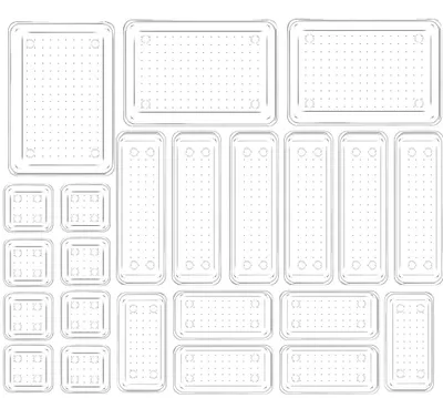 Obrázek produktu pro Sada organizérů do zásuvek, univerzální úložný prostor, průhledný plastový design, čirý