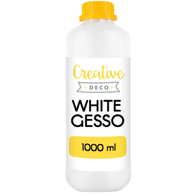 Obrázek produktu pro Creative Deco Professional Bílý Tmel | 1 l | Perfektní Podklad pro Malbu | Ideální Podklad pro Akrylové Barvy, Olejové Barvy, Přemalby, Decoupage, Finnabair, Malířské Barvy | Základní Barva