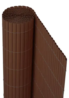 Produktbild von Jarolift PVC Sichtschutzmatte, 80 x 400 cm, braun – UV-beständig, wetterfest Garten & Balkon Windschutz, Sichtschutzzaun Zaunblende