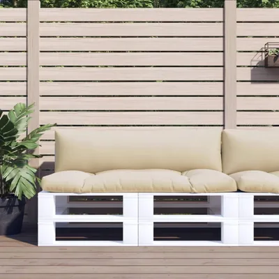 Produktbild von "WINTER SALE"Gartenbankauflage - CLORIS - Palettenkissen 2-tlg. - modernes Design - Sitzkissen/Polsterauflage - Beige Stoff NEU606893 - Gartenmöbelauflagen