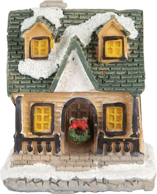 Produktbild von Clayre & Eef Dekoratives Haus mit LED 5x5x6 cm Beige Kunststoff