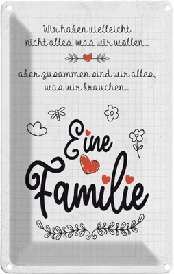Produktbild von vianmo Blechschild 30x20 cm Familie Wir haben nicht alles aber Spruch Zitat