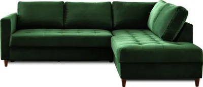 Image de Lisa Design Anna - canapé d'angle droit - 5 places - convertible - en velours , Vert