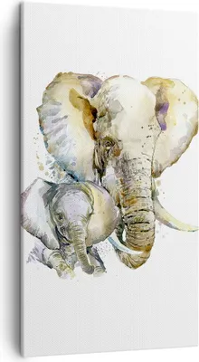 Produktbild von Bild auf Leinwand - Leinwandbild - Elefanten tier safari afrika - 45x80cm - Wand Bild - Wanddeko - Leinwanddruck - Bilder - Kunstdruck - Wanddekoration - Leinwand bilder - Wandkunst - PA45x80-2884